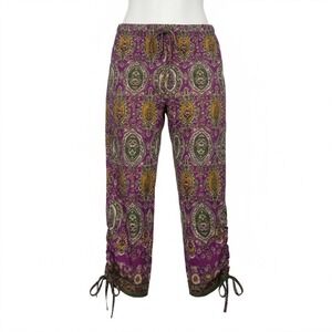 Lauren Ralph Lauren Pants Womens Small S Paisley Drawstring‎ Tie Ankle Casual